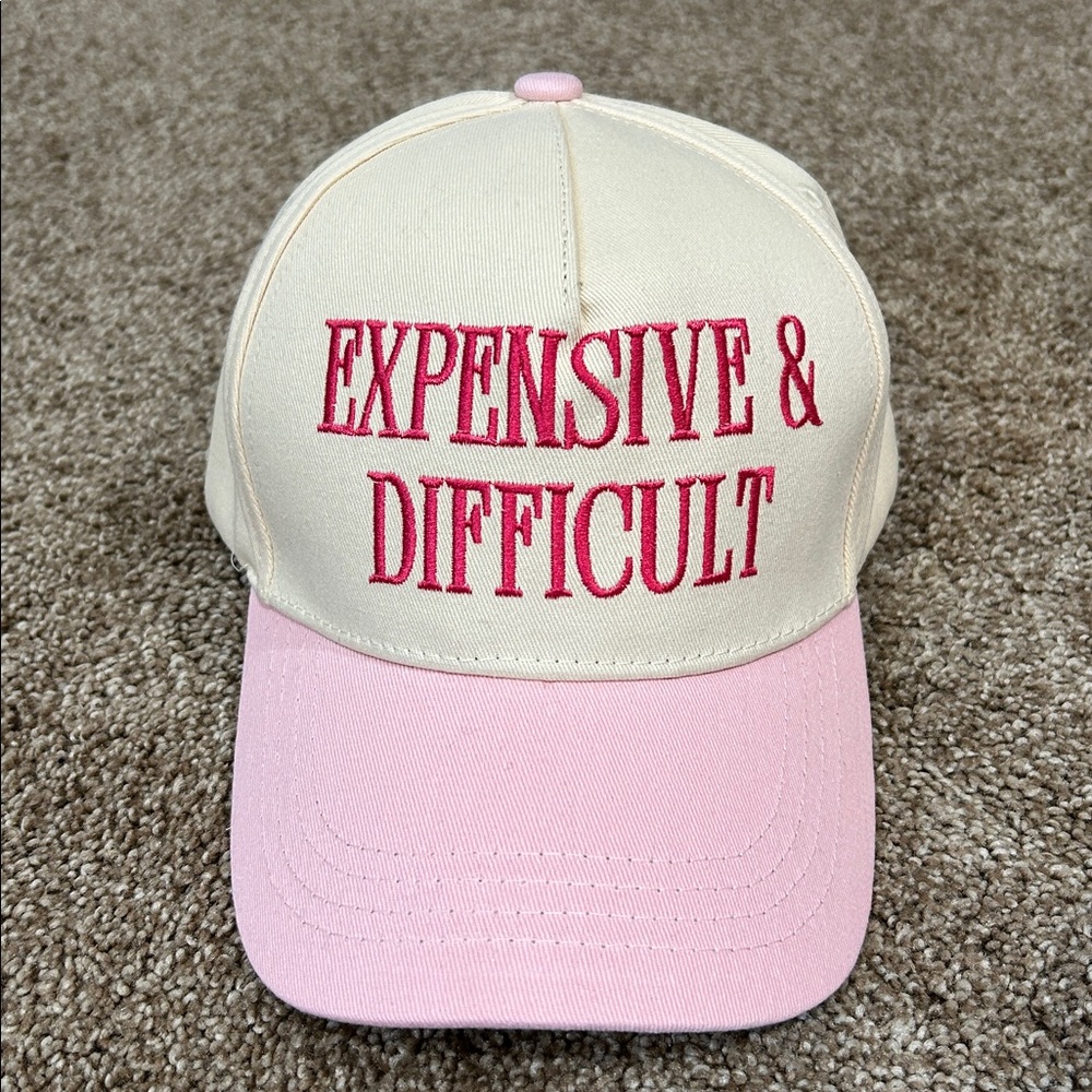 Expensive and Difficult Cream and Leopard or White and Pink Print Hat - Picture 6 of 9